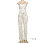 Aleah Ribbed Floral Pant Set