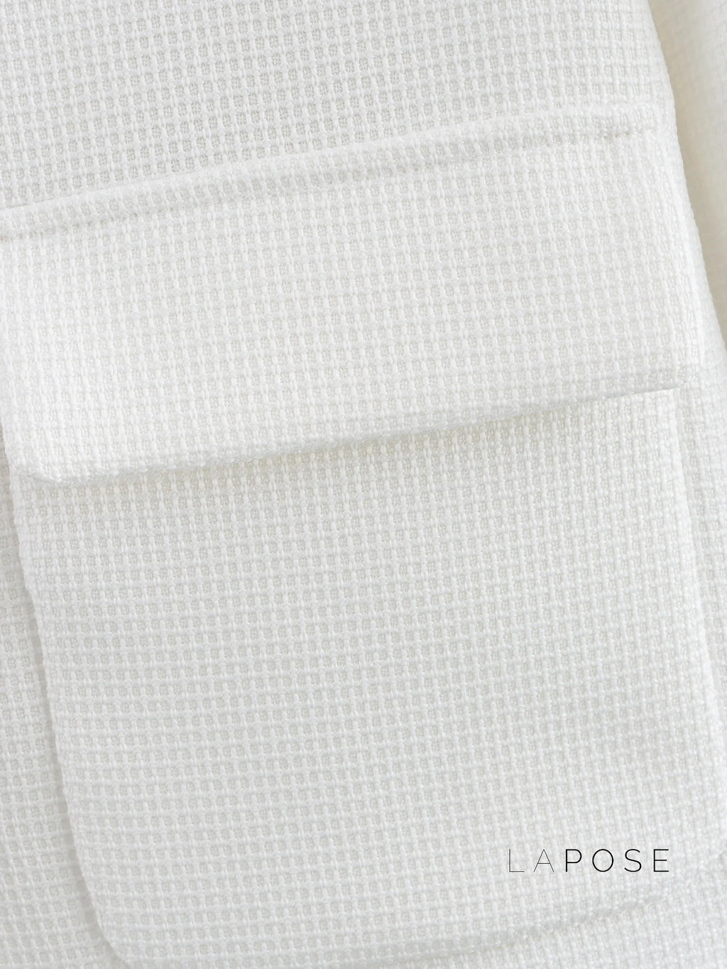 Alicia Textured Buttoned White Jacket