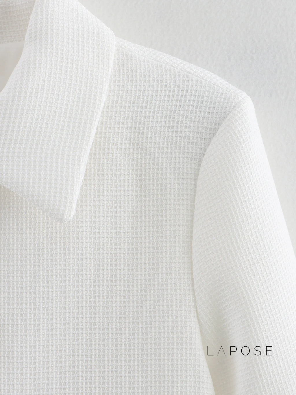 Alicia Textured Buttoned White Jacket
