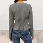 Allanah Ruffle Hem Knit Sweater
