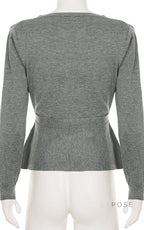 Allanah Ruffle Hem Knit Sweater