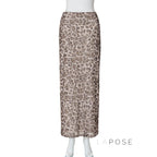 Alyssa Leopard Mesh Maxi Skirt