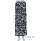 Alyssa Leopard Mesh Maxi Skirt