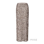 Alyssa Leopard Mesh Maxi Skirt