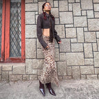 Alyssa Leopard Mesh Maxi Skirt