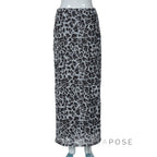Alyssa Leopard Mesh Maxi Skirt