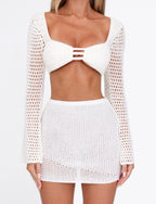 Alyssia Crochet Mini Skirt