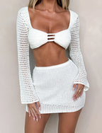 Alyssia Crochet Mini Skirt