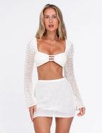 Alyssia Crochet Mini Skirt