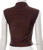 Amauri Pleated Mock Neck Vest