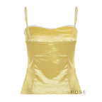 Ameena Pleated Satin Crop Top