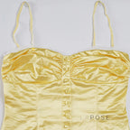 Ameena Pleated Satin Crop Top