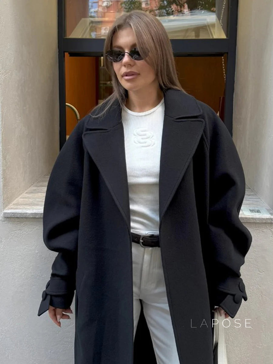 Amen Batwing Belted Wool Coat