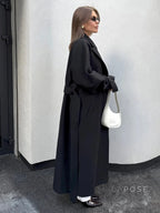 Amen Batwing Belted Wool Coat