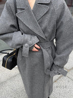 Amen Batwing Belted Wool Coat