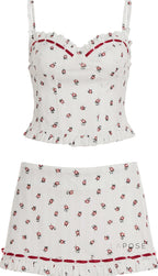 Amethyst Floral Knit Skirt Set