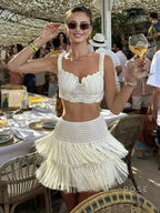 Amia Tassel Crochet Skirt Set