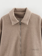 Amyia Minimalist Wool Blend Zip Jacket