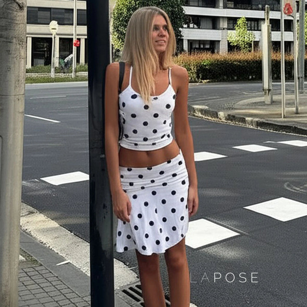 Anaelle Polka Dot Skirt Set