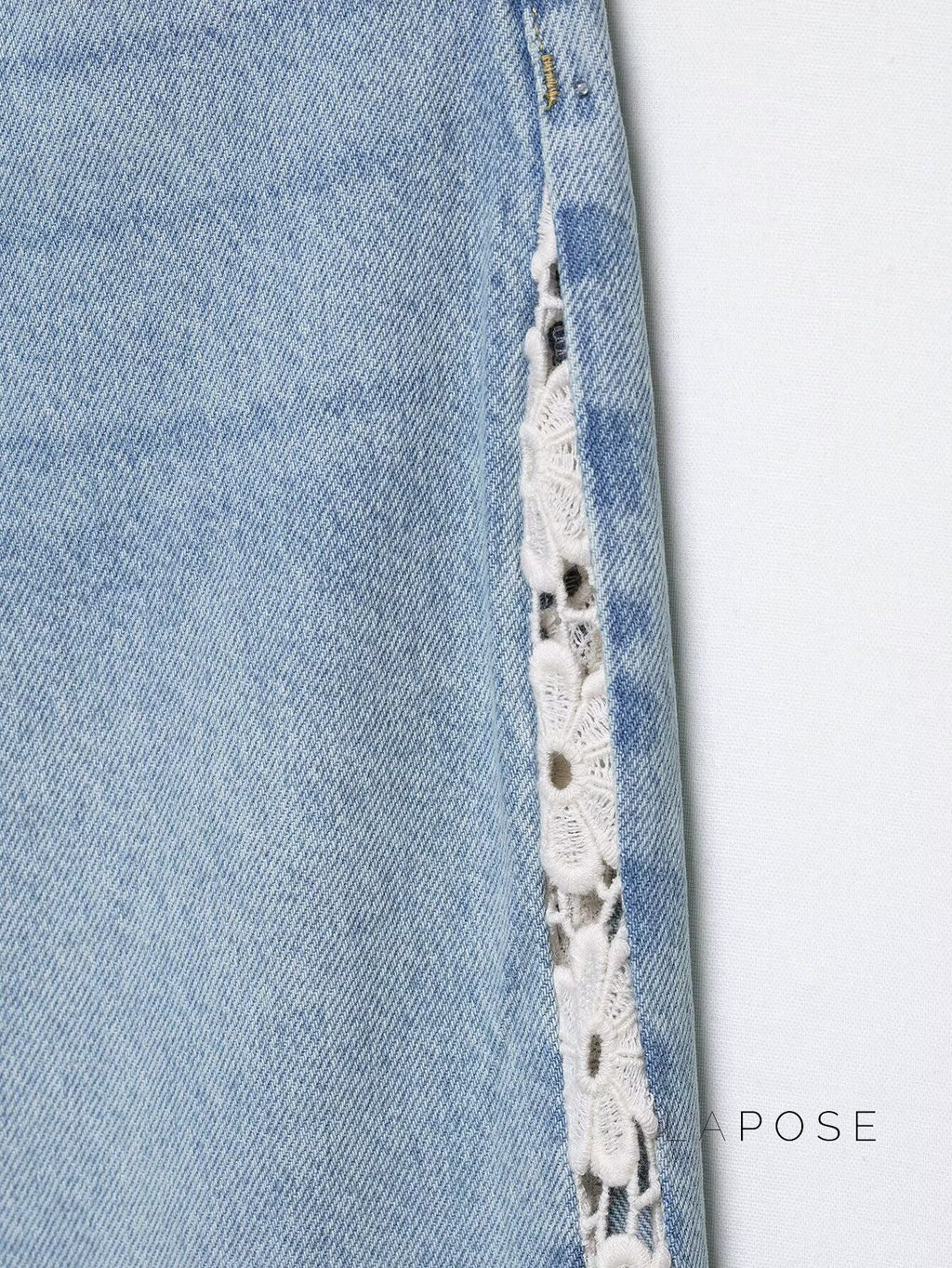 Anaisha Crochet Patch Wide-Leg Jeans