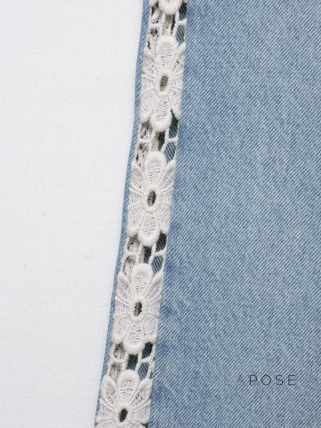Anaisha Crochet Patch Wide-Leg Jeans