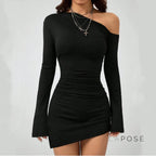 Analisa Off Shoulder Pleated Dress