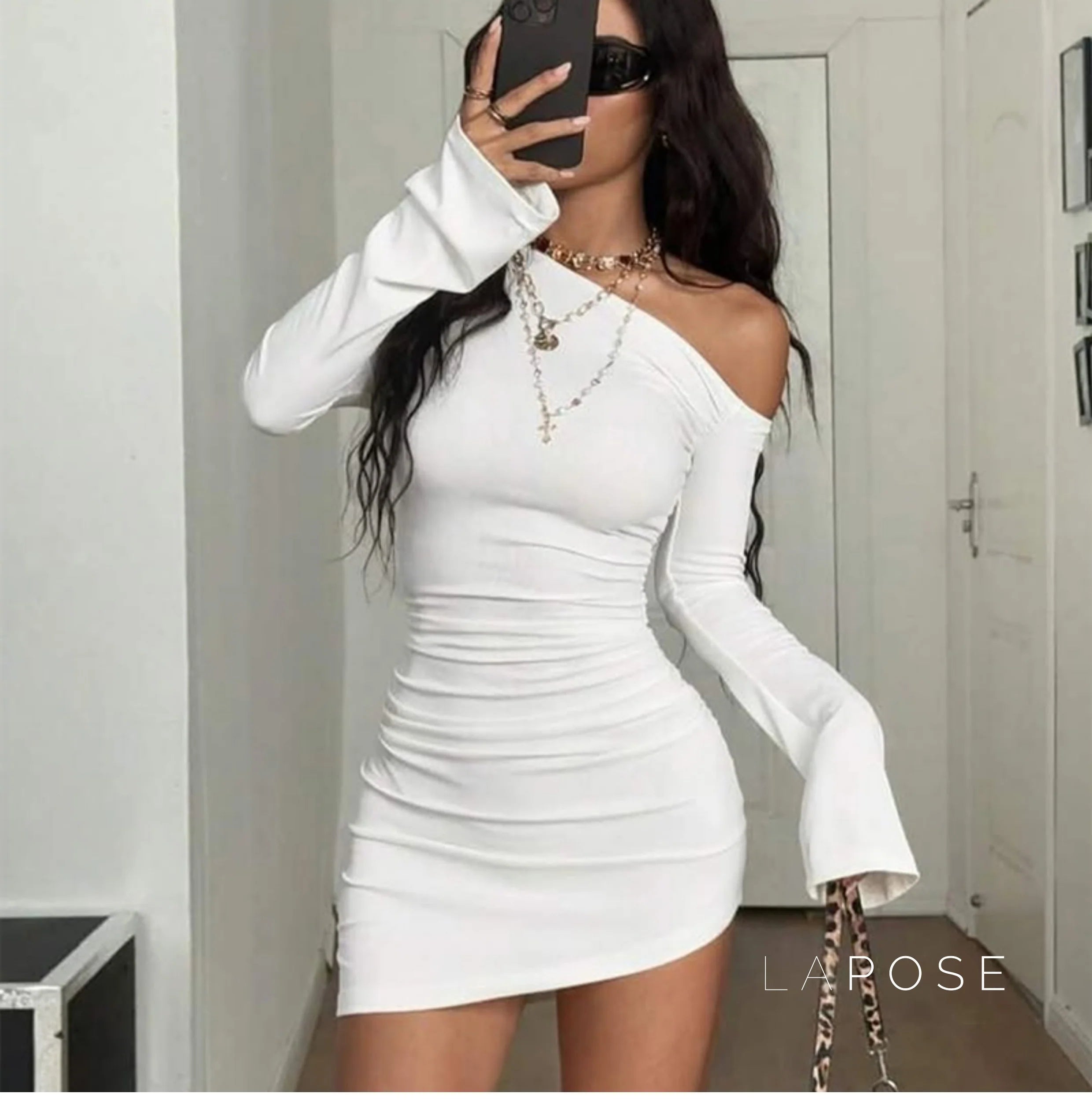 Analisa Off Shoulder Pleated Dress