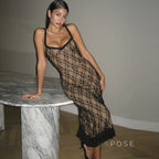 Anapaula Lace Sling Midi Dress