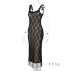 Anapaula Lace Sling Midi Dress