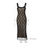 Anapaula Lace Sling Midi Dress