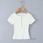 Angelyn Short Sleeve Buttoned Top
