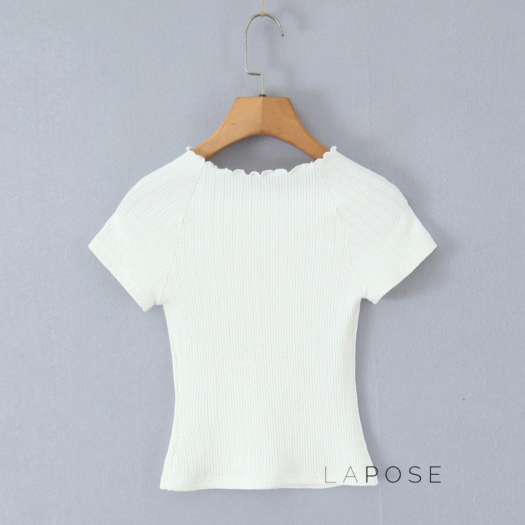 Angelyn Short Sleeve Buttoned Top