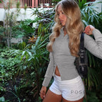Aniylah Ribbed Collared Button Top
