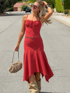 Aria One-Shoulder Skirt Set