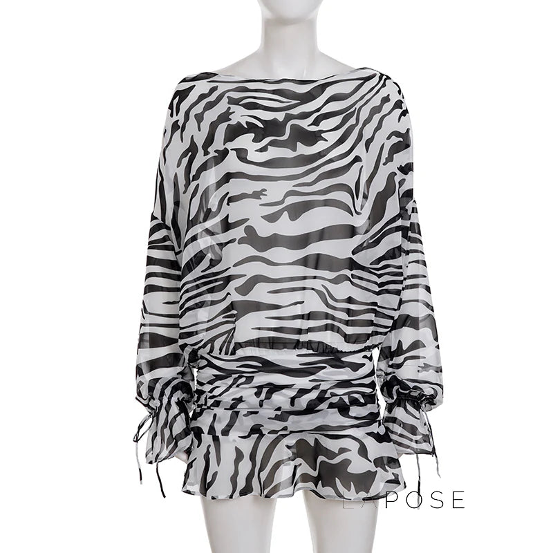 Arianna Zebra Print Mini Dress