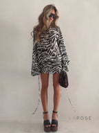 Arianna Zebra Print Mini Dress