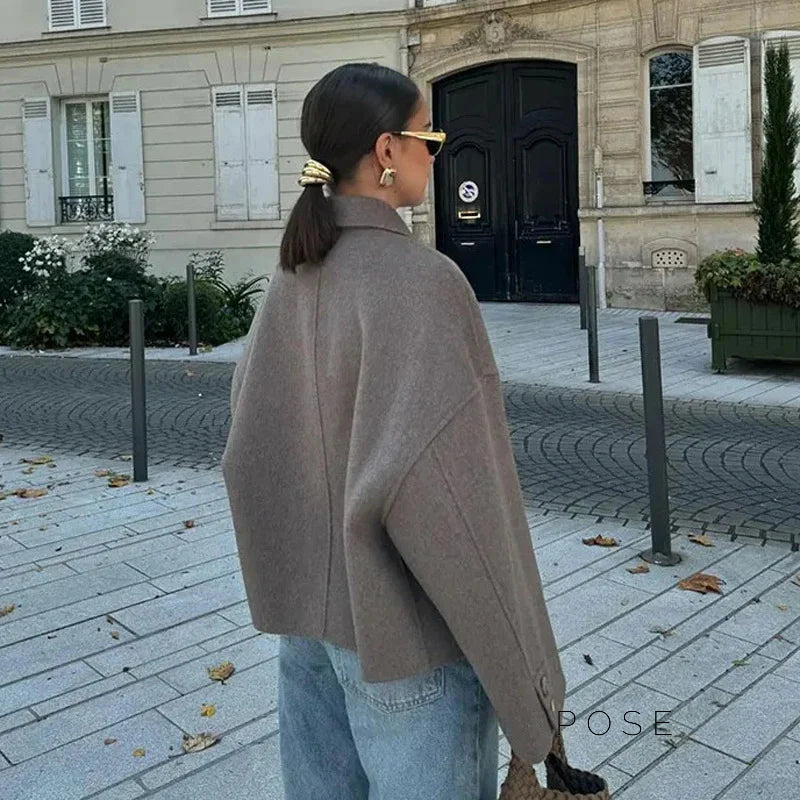 Arina Lapel Button-Up Jacket