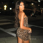 Arleen Strapless Sequin Leopard Mini Dress