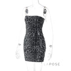 Arleen Strapless Sequin Leopard Mini Dress
