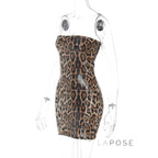 Arleen Strapless Sequin Leopard Mini Dress