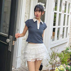 Auburn Lace Tiered Mini Skirt
