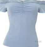 Augusta Lace Bardot Crop Top