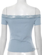 Augusta Lace Bardot Crop Top