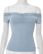 Augusta Lace Bardot Crop Top