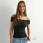 Augusta Lace Bardot Crop Top