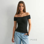 Augusta Lace Bardot Crop Top