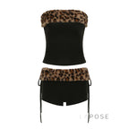 Avalon Leopard Ruched Short Set