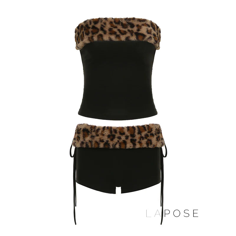 Avalon Leopard Ruched Short Set