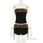 Avalon Leopard Ruched Short Set