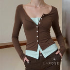 Avary Patchwork Faux Layer Top